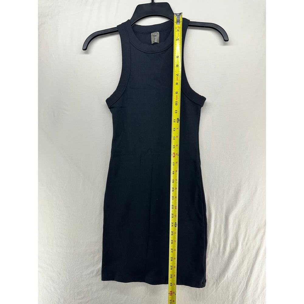 Tna Aritzia Black Ribbed Mini Dress Sleeveless Racerback Bodycon Size XS - Picture 6 of 7